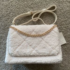 A New Day Ivory/Quilted Top handle satchel handbag, new with tags